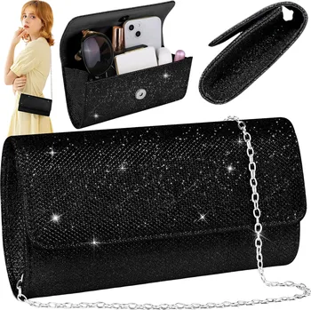 Kabelka ČERNÁ LESKLÁ VEČERNÍ KABELKA, SVATEBNÍ PSANÍČKO SVATEBNÍ HOSTINA SVATBA