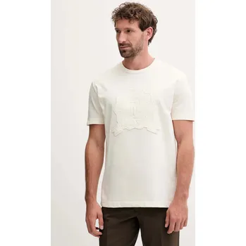 Bavlněné tričko Gant pánské, béžová barva, s aplikací, 2003368 01X, vel. XL