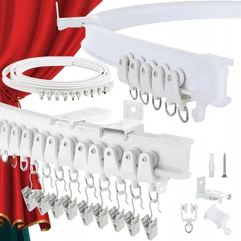 3M OHYBNÁ STROPNÍ LIŠTA ZÁVĚSOVÁ TYČ PRO SPRCHOVÉ ZÁVĚSY ROZDĚLENÍ MÍSTNOSTI