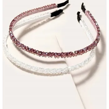 Elegantní fialová čelenka do vlasů pro dívky s křišťálky S fuchsiová