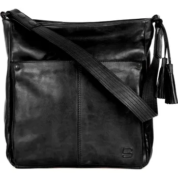 Černá kožená taška přes rameno SPIKES & SPARROW