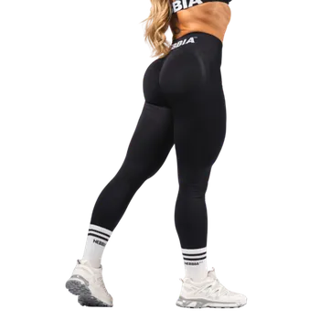 Dámské legíny Nebbia Bezešvé extra push-up legíny s vysokým pasem FLOW SEAMLESS 496 černé - S