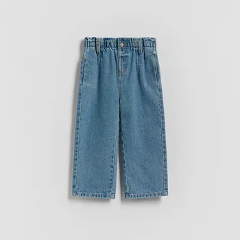 Dívčí kalhoty Reserved - Džíny baggy s rovnými nohavicemi - modrá - 776FF-55J - 776FF-55J-98