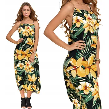 Dámské šaty Moraj Dlouhé květinové Šaty 3000-004 černé 2XL