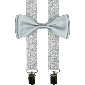 Kšandy Stříbrné pánské kšandy s motýlkem