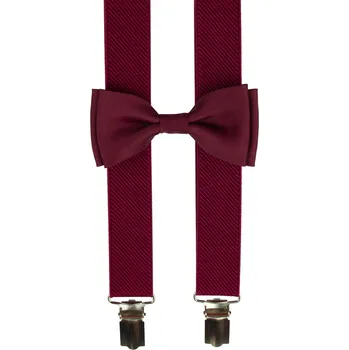 Kšandy Vínově červené dětské kšandy s motýlkem