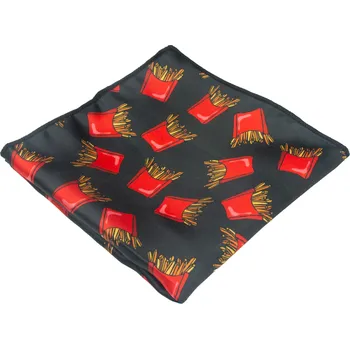 Látkový kapesník Černý pánský kapesníček HRANOLKY