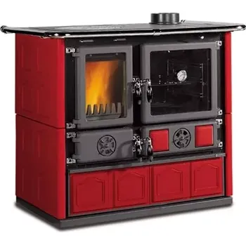 Sporák na tuhá paliva Nordica Rosa 5.0 Maiolica sporák na tuhá paliva pravý bordó