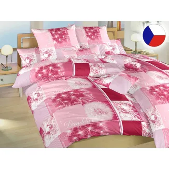 Povlečení Bavlněné povlečení KOMFORT Pampelišky 3D vínové 70x90, 140x200