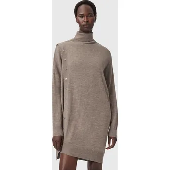 Dámské šaty Vlněné šaty AllSaints UMI béžová barva, mini, přiléhavé, W071DD 08X, vel. L