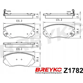 Brzdová destička DAVID VASCO Z1782 Sada brzdových destiček, kotoučové brzdy