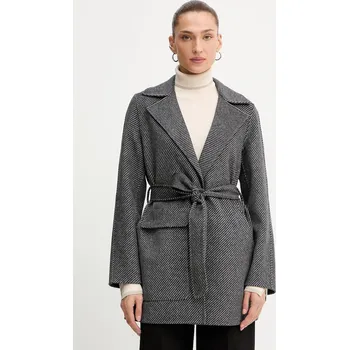 Dámský kabát Kabát s příměsí vlny Armani Exchange šedá barva, XW000692 AF16201 XW000692.AF16201 90A, vel. M