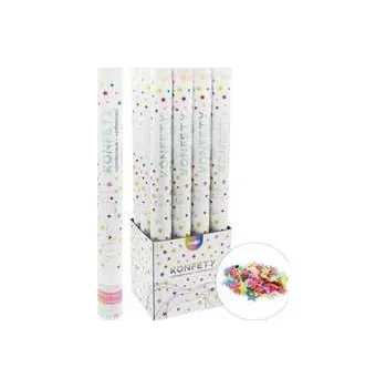 Konfeta Vystřelovací konfety - trubka 60 cm, barevné papírové hvězdy, 1ks,rychlé dodání