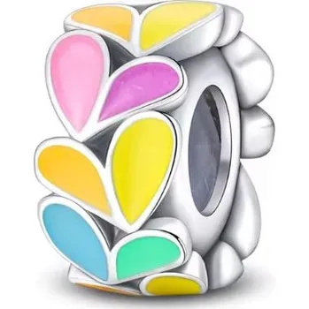 Korálek Prosperk Korálek na náramek barevná srdíčka