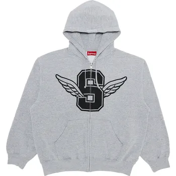 Pánská mikina Supreme Wings Zip Up Hooded Sweatshirt Heather Grey Velikost: L