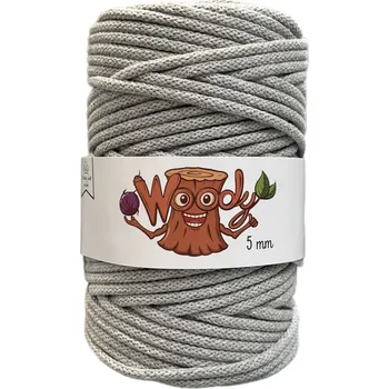 Příze Woody 5 mm/50 metrů - Šedá