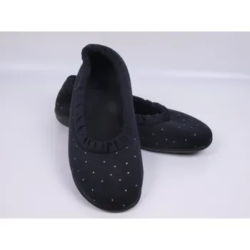 Dámské pantofle Dámské přezůvky balerínky ADANEX SARA 29857 černé se stříbrnými tečkami velikost: 36