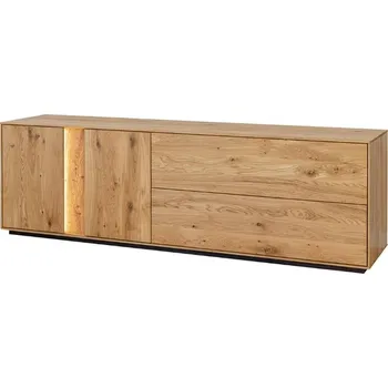 Knihovna Dubový masivní TV stolek SALVATORE s osvětlením