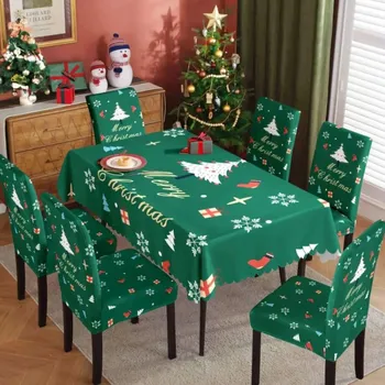 Chňapka VÁNOČNÍ SADA #10 - ubrus + 6x povlak na židli