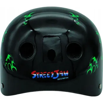 Cyklistická přilba Helma Lebka černo-zelená - velikost M