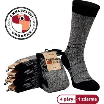 Dámské ponožky 5pack: Pánské bavlněné froté termo ponožky Thermo Trek od Ponožkovny Velikost: 39-42 (26-28)