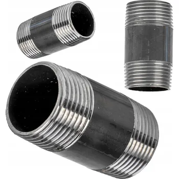 Vrták NÁTRUBEK TRUBKA OCELOVÁ ČERNÁ 2 ZÁVITY FI 1'' PALEC DN25 DÉLKA 70mm