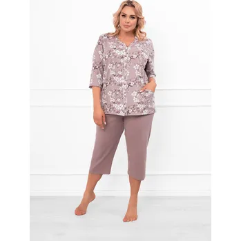 Dámské pyžamo Italian Fashion dámské pyžamo bavlna béžové, velikost XXL