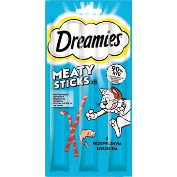 Pamlsek pro kočku DREAMIES Meaty Sticks pamlsky pro kočky s lososem 30 g