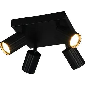 Bodové svítidlo Trio Leuchten 867730432 SOKA - Stropní bodové svítidlo v černé barvě , 4 x GU10, 20 x 20cm (Stropní čtyřbodové svítidlo s naklápěcími stínidly)