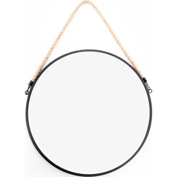 Zrcadlo Zrcadlo Atmosphera nástěnné kulaté kovový rám 380 x 380 mm