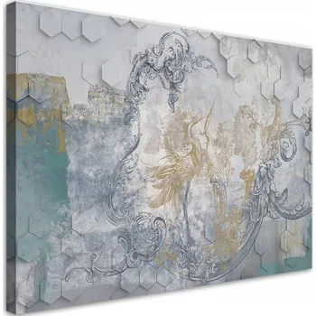 Obraz Obraz na plátně, Šediví ptáci na geometrickém pozadí