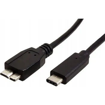 Datový kabel ROLINE USB 5Gbps kabel microUSB3.0 B(M) - USB C(M), 0,5m, černý