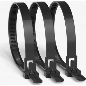 Stahovací páska Stahovací páska opakovaně použitelná černá 8x250mm balení 100 Ks POLAX 37-177