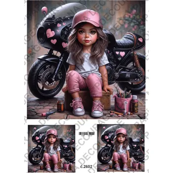 Umělecký papír Rýžový a soft papír na decoupage - Holčička - KB2602 Materiál: Soft, Rozměr: A4