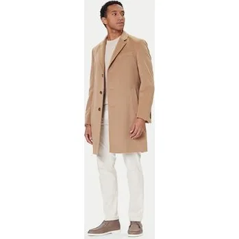 Dámský kabát BOSS Vlněný kabát Hyde 50549187 Béžová Slim Fit 54