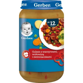 Dětská výživa Příkrm Gerber guláš se zeleninou a hovězím masem a bramborami od 12 měsíců, 250 g