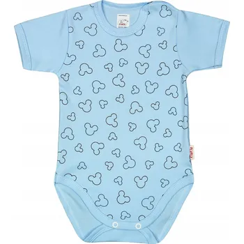 Kojenecký body Body s KRÁTKÝM rukávem 100% Myška Světle Modrá vel. 104 KLEKLE