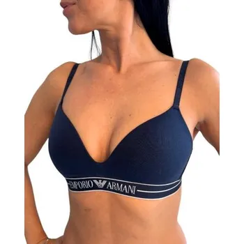 Podprsenka Dámská bezkosticová podprsenka Emporio Armani EW000442 AF10881 modrá modrá S