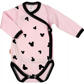 Zavinovací body 100% Bavlna Myška RŮŽOVÁ velikost 62 KLEKLE