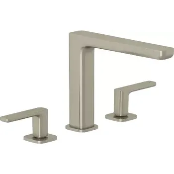 Vodovodní baterie Kludi Renon Umyvadlová baterie s výpustí Push-Open, 3-otvorová instalace, kartáčovaný nikl, 42393N575