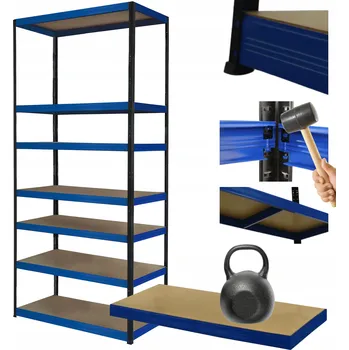 Dílenský regál Kovový regál do skladu HELIOS 270x75x30cm 7 polic x 175kg - ROBUSTNÍ
