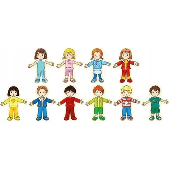 Puzzle Dřevěné puzzle Goki Oblékací panenka Chlapec a Dívka