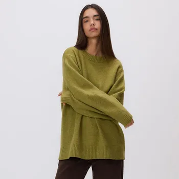 Dámský svetr Reserved - Hladký svetr - světle olivová - 305GP-81X - 305GP-81X-XL