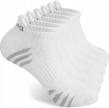 Pánské ponožky BAVLNĚNÉ SPORTOVNÍ PROTISKLUZOVÉ PONOŽKY 6 PÁRŮ BÍLÉ XL
