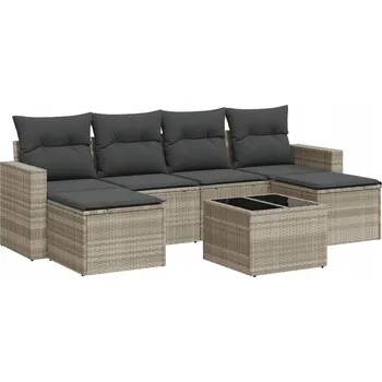 Sedací souprava zahradní ratan VidaXL šedá 7 ks
