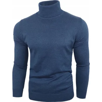Pánský svetr Pánský Rolák s rolákem, elegantní, pohodlný Bavlna , modrý, vel. M