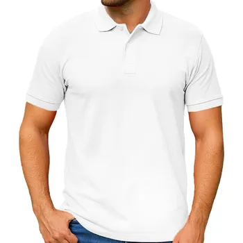 Pánské tričko Polokošile pánská Gildan bílá (pánské bavlněné tričko s krátkým rukávem)