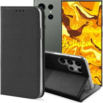 Pouzdro na mobilní telefon Pouzdro s klopou Hello Case pro Samsung Galaxy S23 Ultra, černé