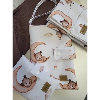 Obal na doklad Midi sada medvídek - (plenkovník + obal na očkovací průkaz + přebalovací podložka)