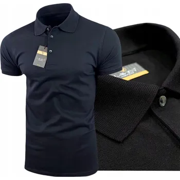 Pánské tričko Pánská polokošile bavlněné Klasické polo triko Černé Lavier vel. L